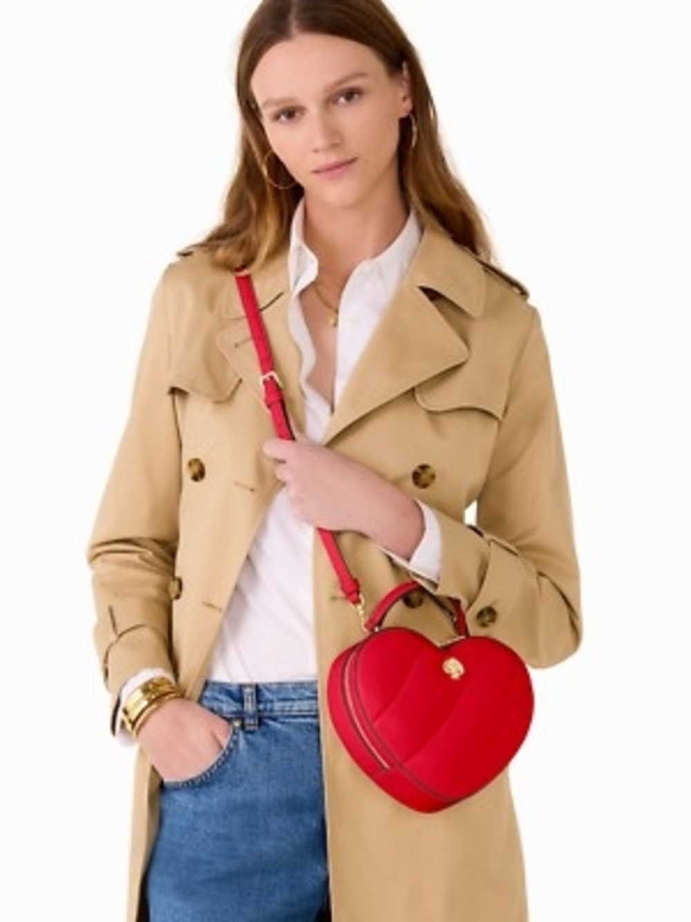 NWOT Kate Spade Love Shack Heart-Shaped Red Crossbody Bag Leather Top Handle